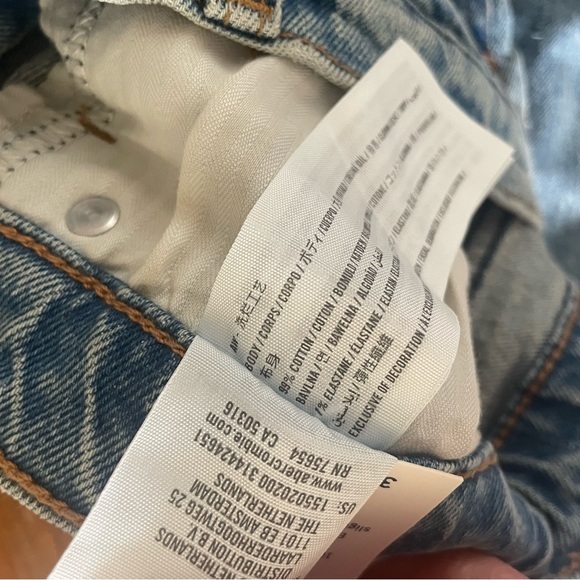 Abercrombie & Fitch high rise mom jeans distressed size‎ 32 14R NWT - Picture 8 of 10